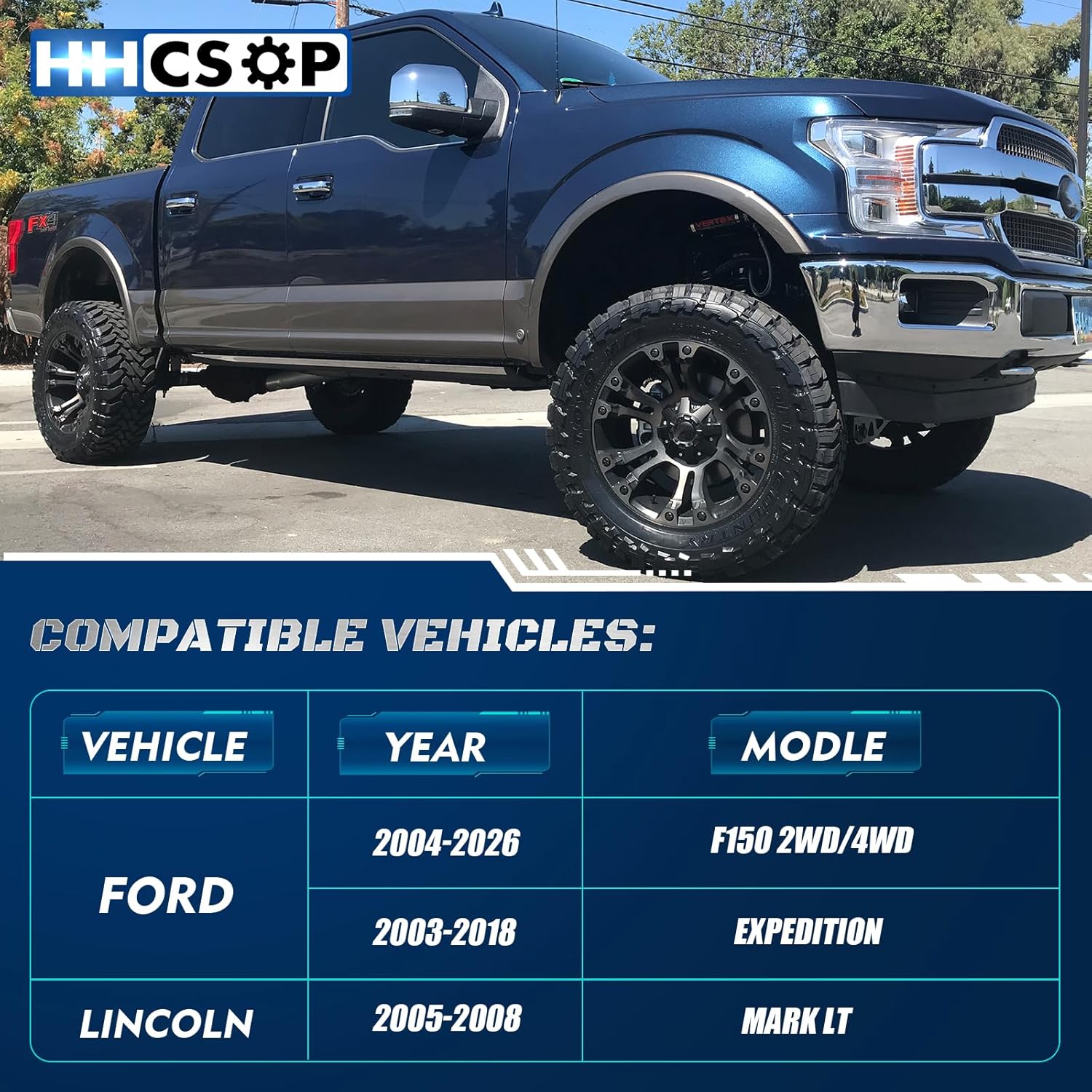 HHCSOP 3" Front Leveling Lift Kit for 2004-2026 Ford F150 2WD 4WD, 2003-2018 Ford Expedition, 2005-2008 Lincoln Mark LT, 3 inch Front Strut Spacers