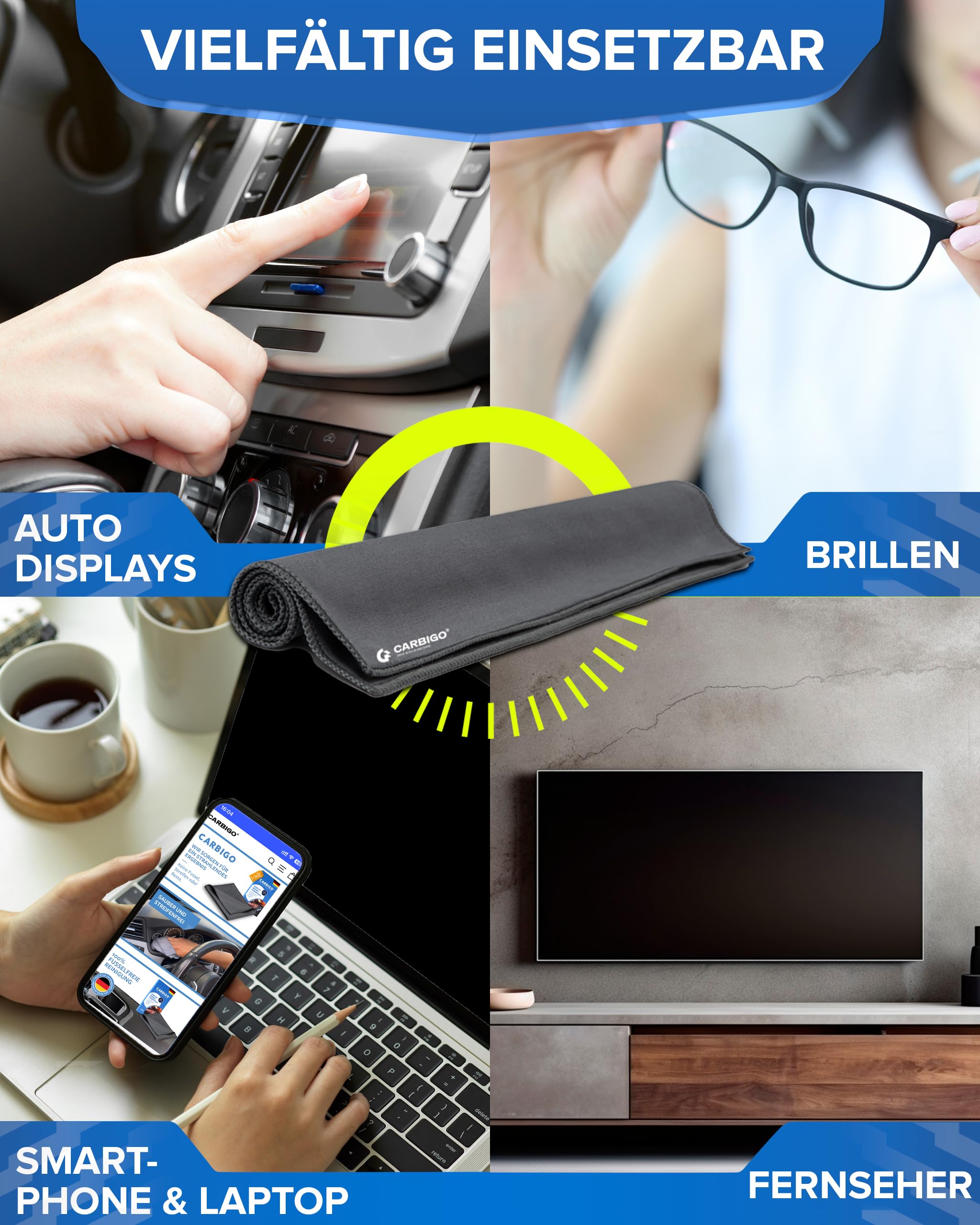 Panni In Microfibra Per Pulizia Display - 5 Pezzi 15x15 Cm, Senza Pelucchi - Foto 4