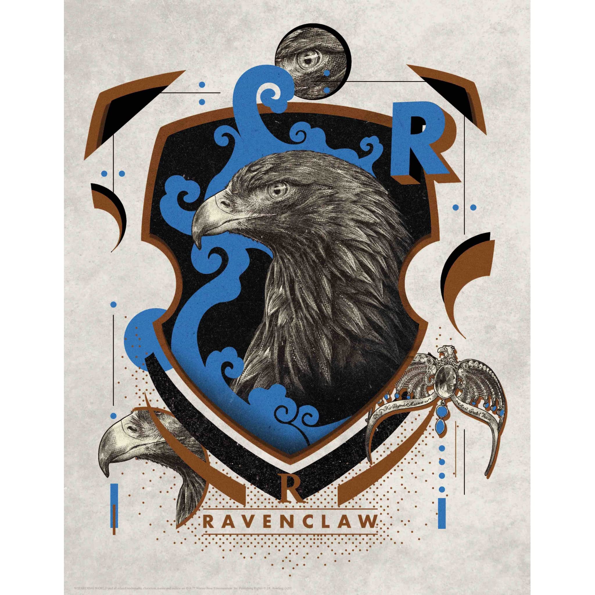 Fanattik Multi-Coloured Harry Potter Limited Edition Ravenclaw 14X11" Art Print