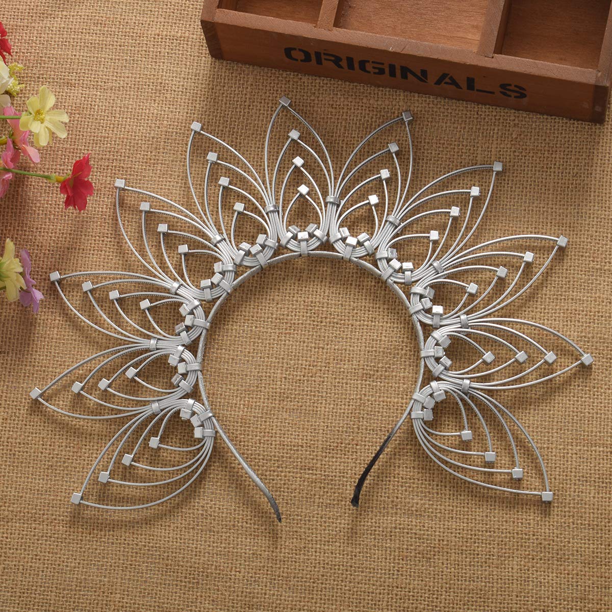 Fascia Corona Sunburst Halo Per Capelli - Accessorio Festa, Costume, Elegante Con Perline - Foto 7