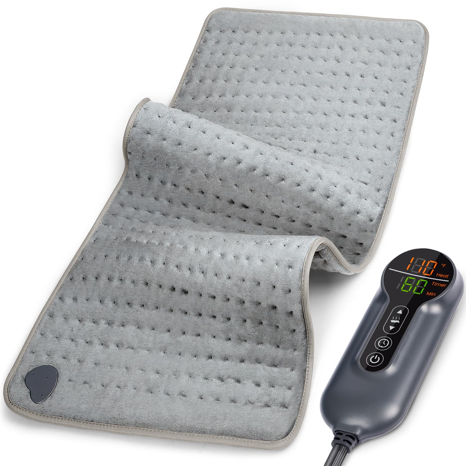 Almohadilla térmica eléctrica para aliviar el dolor de espalda y los calambres, almohadilla térmica húmeda para hombros, rodilla, cuello, 6 ajustes de calor y apagado automático, lavable a máquina