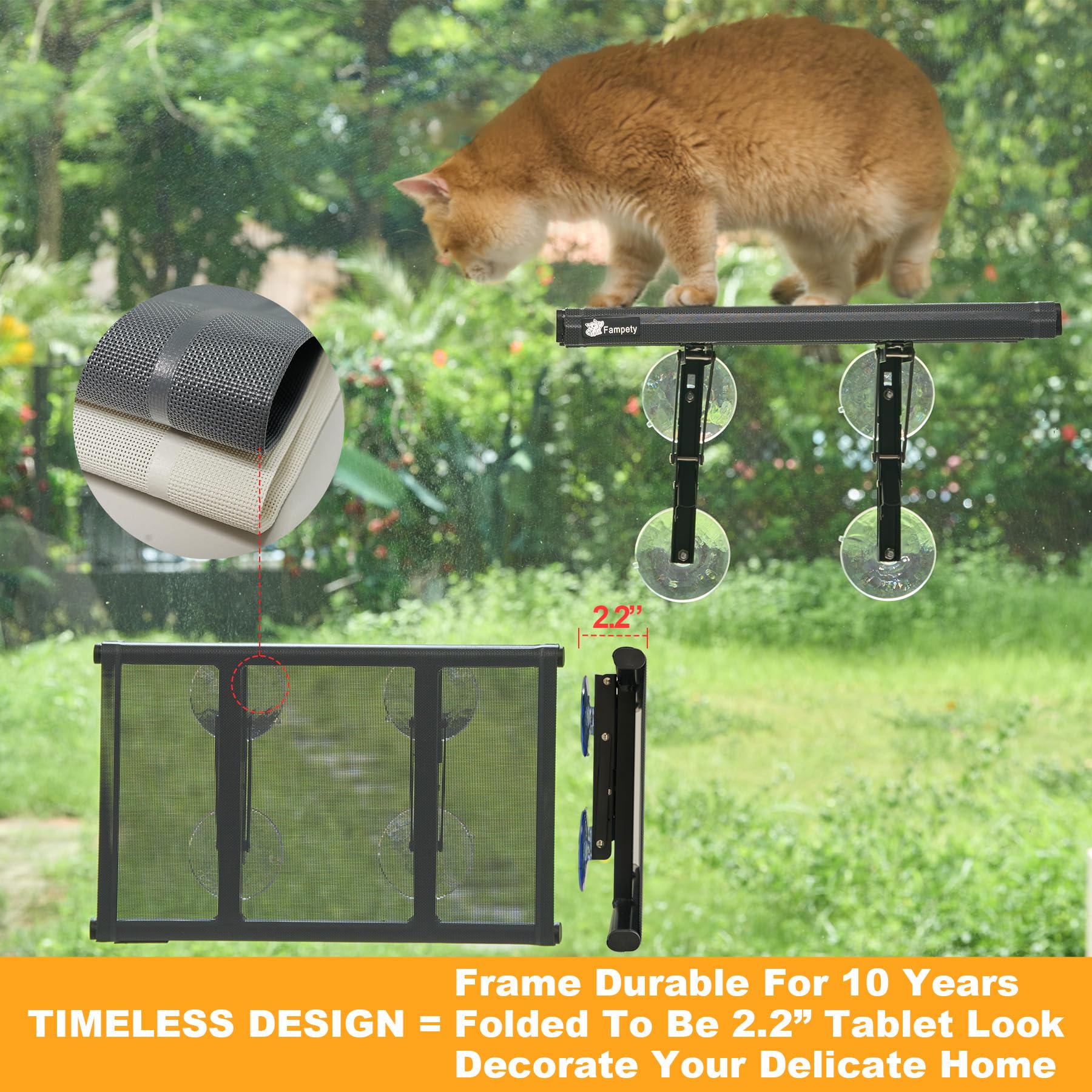 Percha pequeña para ventana de gato de 17 pulgadas para espacio estrecho, plegable, inalámbrica, soporta hasta 60 libras, 4 ventosas de repuesto, premontado, fácil de limpiar, secado rápido, 2