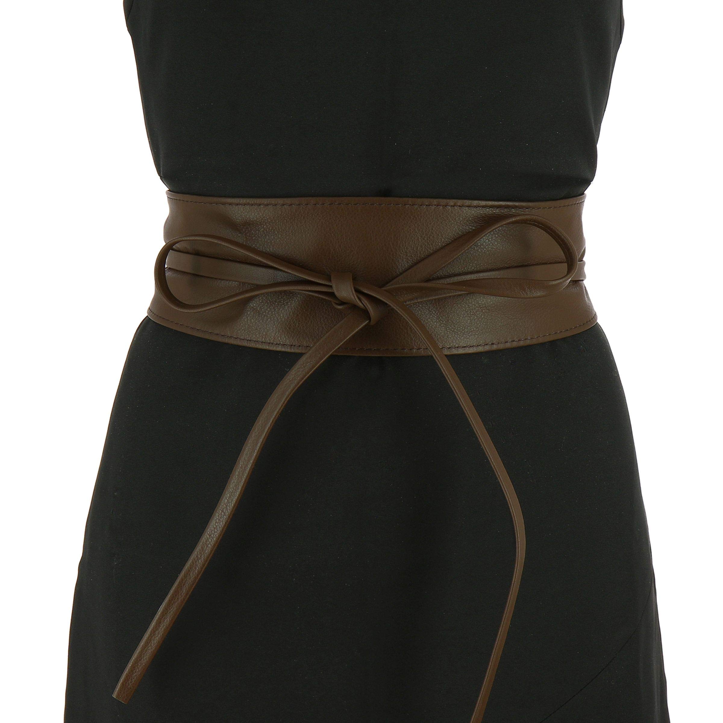 FASHIONGEN - Cinturón Obi de cuero, Cuero Vacuno Plena Flor, para las mujeres, cinturón de vestido, CASSIANE