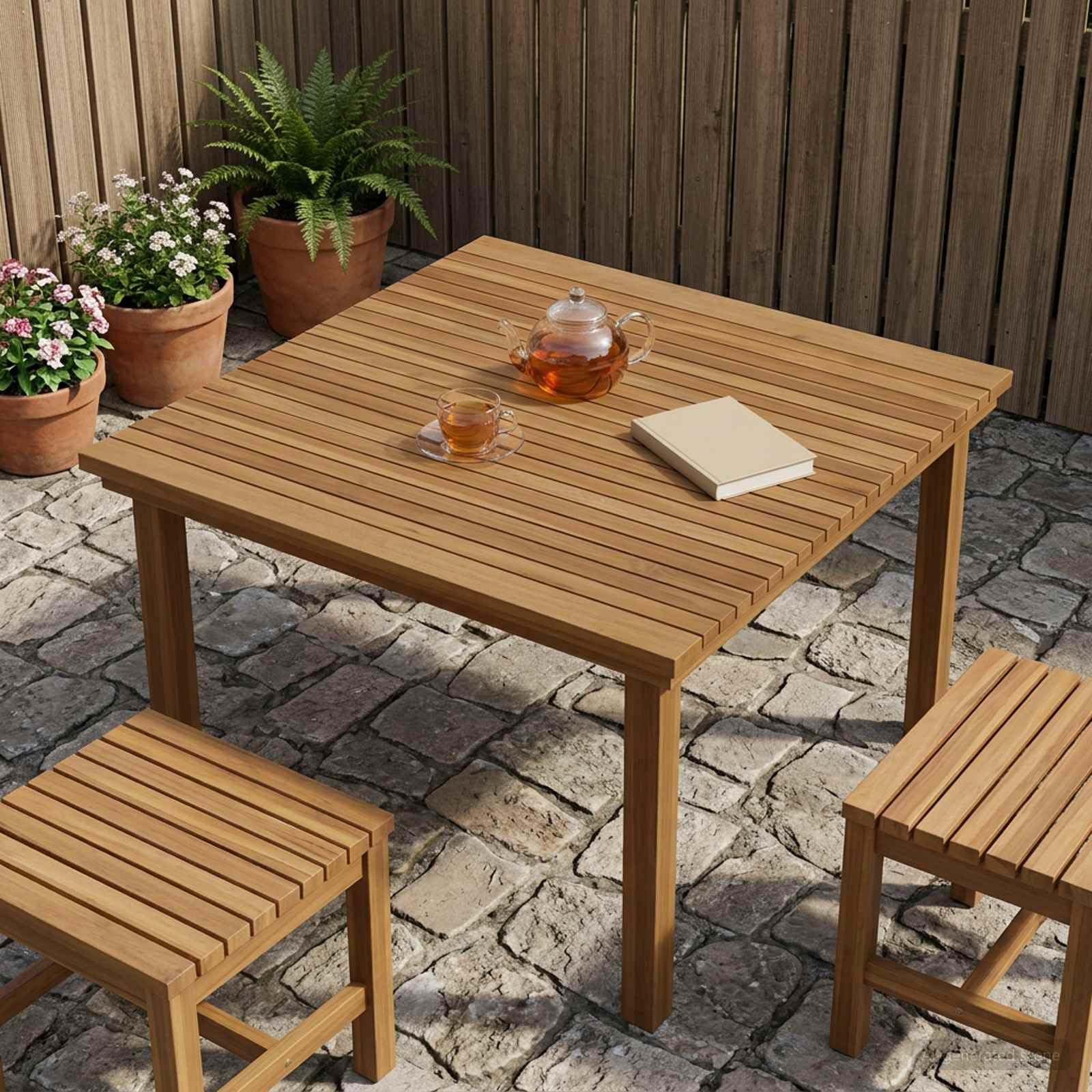 Piano del tavolo in legno massiccio, 90 x 90 x 3,5 cm, quadrato