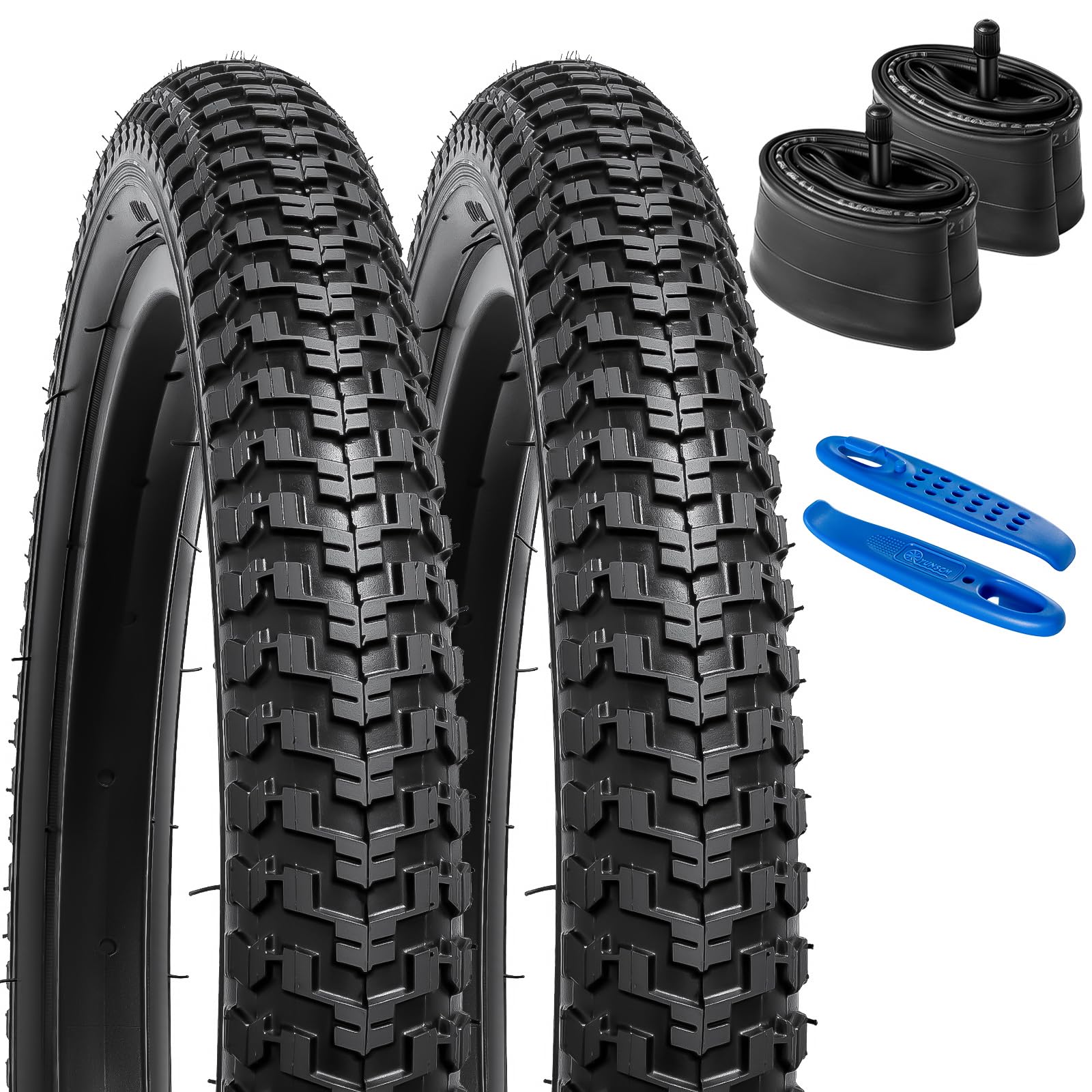 2 Camere D'Aria Per Bici 20 Pollici - Compatibili Con 1.75-2.25, Valvola Schrader