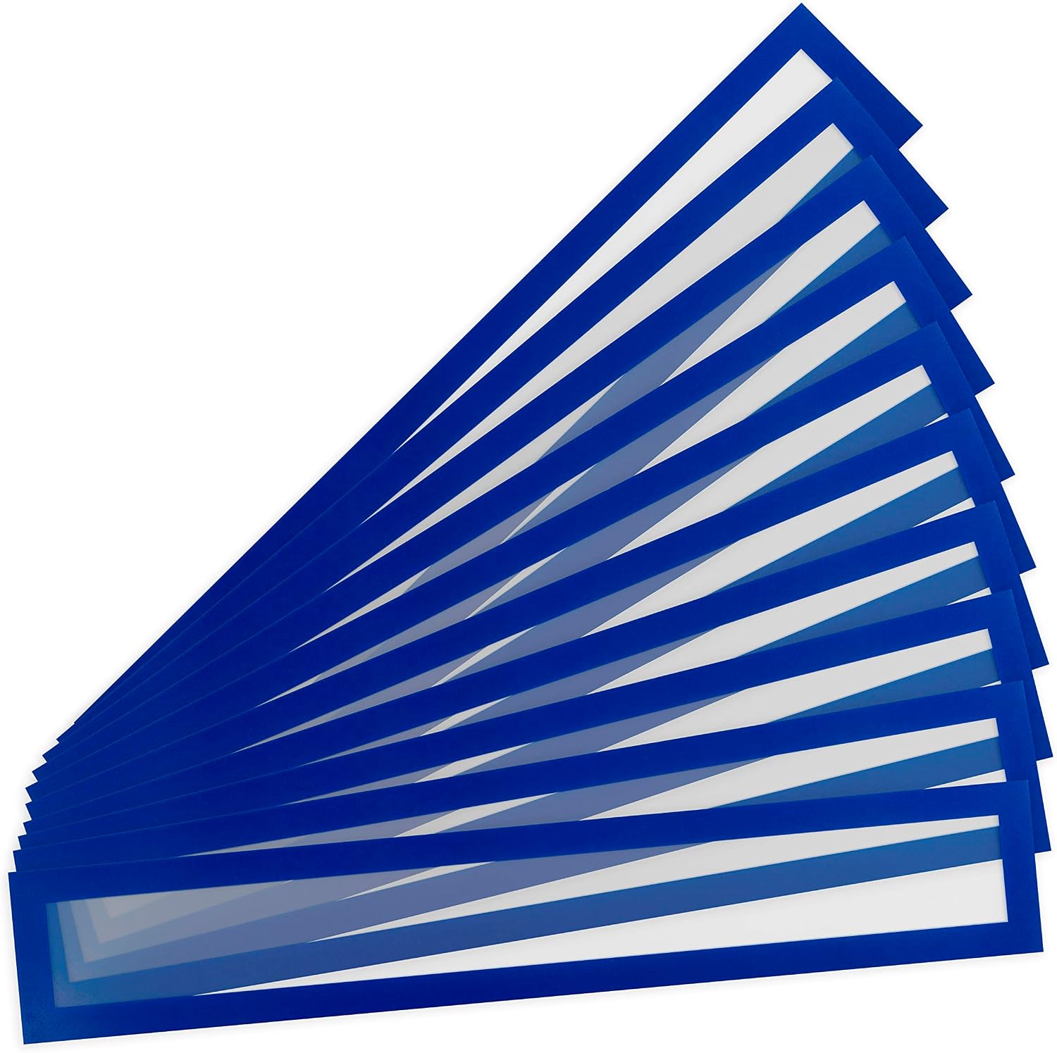 Tarifold® Magnetic PRO Title Frames, 17.25 inches x 3 inches, Blue Border,10 Signs/Pack (195221)