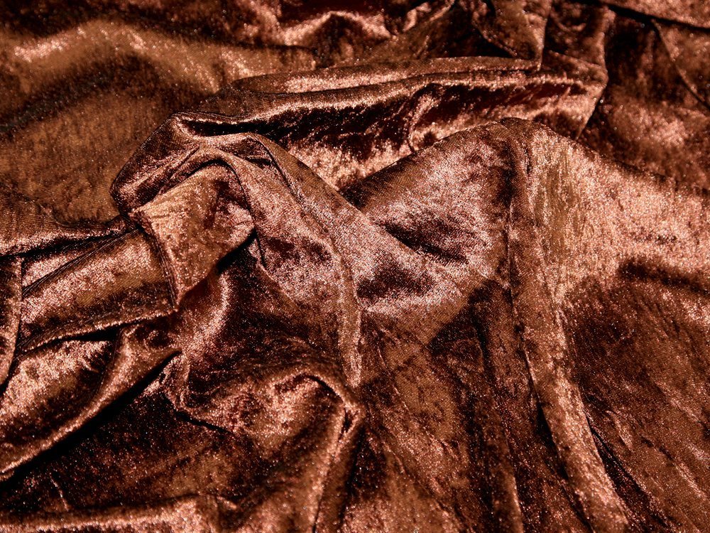 Fat Quarter of Chocolate Brown Crushed Velvet Fabric ***Free Post*** Mocha Brown Dark Brown Crushed Velvet Velour Strechy/Stretch Material Fat Quarters