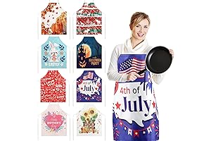 8-Pack Holiday Kitchen Aprons Waterproof Seasonal Aprons Easter Aprons for Women Housewife Mother's Day Gifts