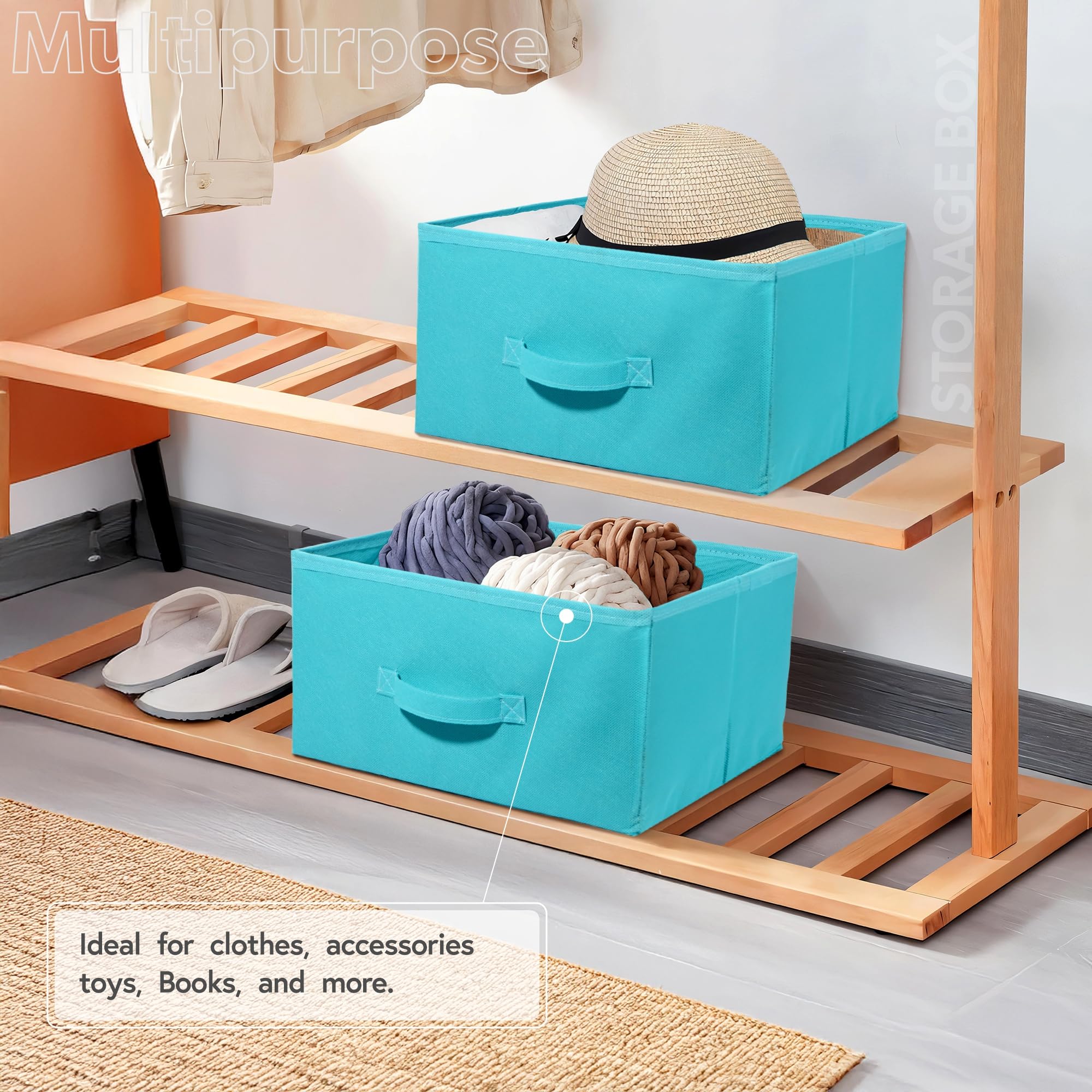 Kuber Industries 6 Stück Schubladen-Organizer | Faltbarer Aufbewahrungs-Organizer aus Stoff für Schrank | Organizer für Bücher, Spielzeug | Aufbewahrung für Socken, BH