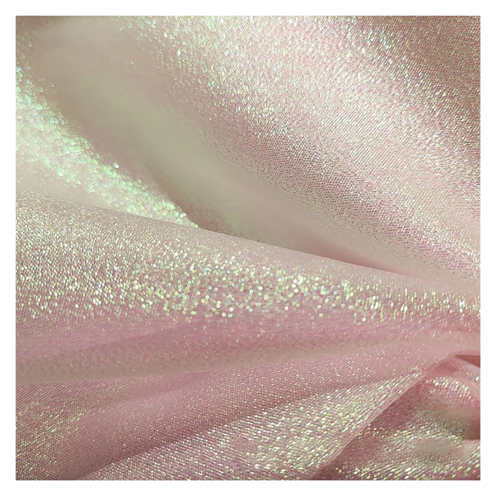 Glitter Metallic Fabric, Shiny Glitter Organza Voile Fabric Gauze 150cm x 100cm(3)
