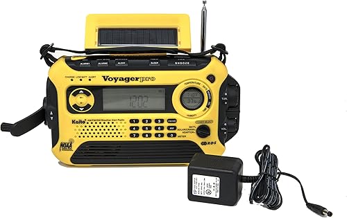 Kaito Voyager Pro KA600 - Radio de emergencia digital solar con generador eléctrico, manivela giratoria, transmite AM, FM, LW, SW y NOAA, radio de