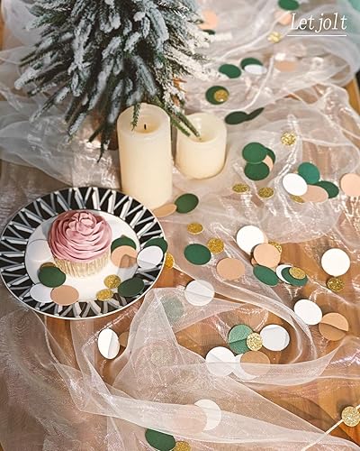 Miniatura 3 de Confeti de papel verde oscuro con purpurina dorada para decoración de mesa dispersa, suministros de manualidades sorpresa, fiesta de cumpleaños,