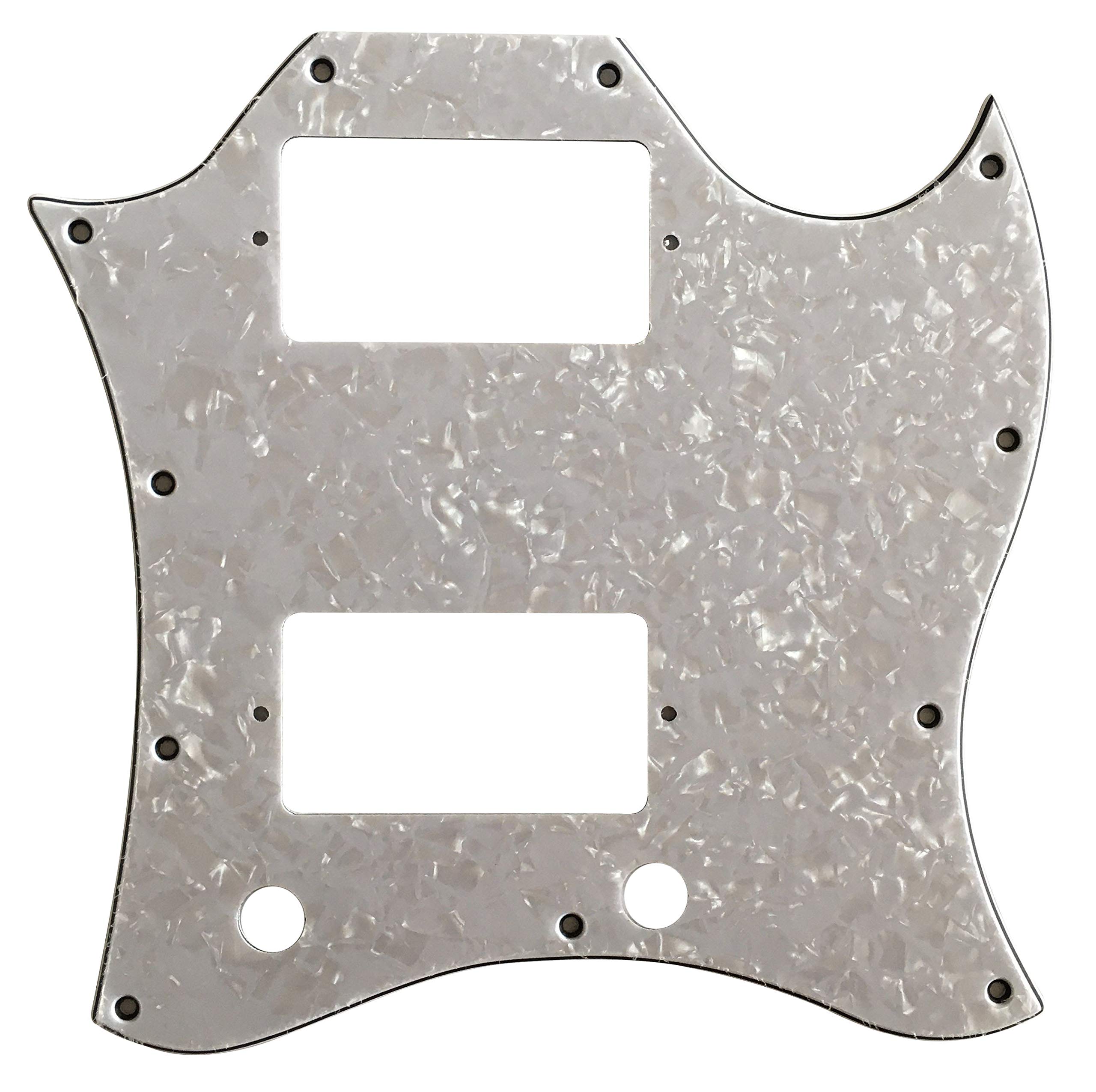 Custom Guitar Pickguard For US Gibson SG Standard Full Face Style (4 Ply White Pearl)