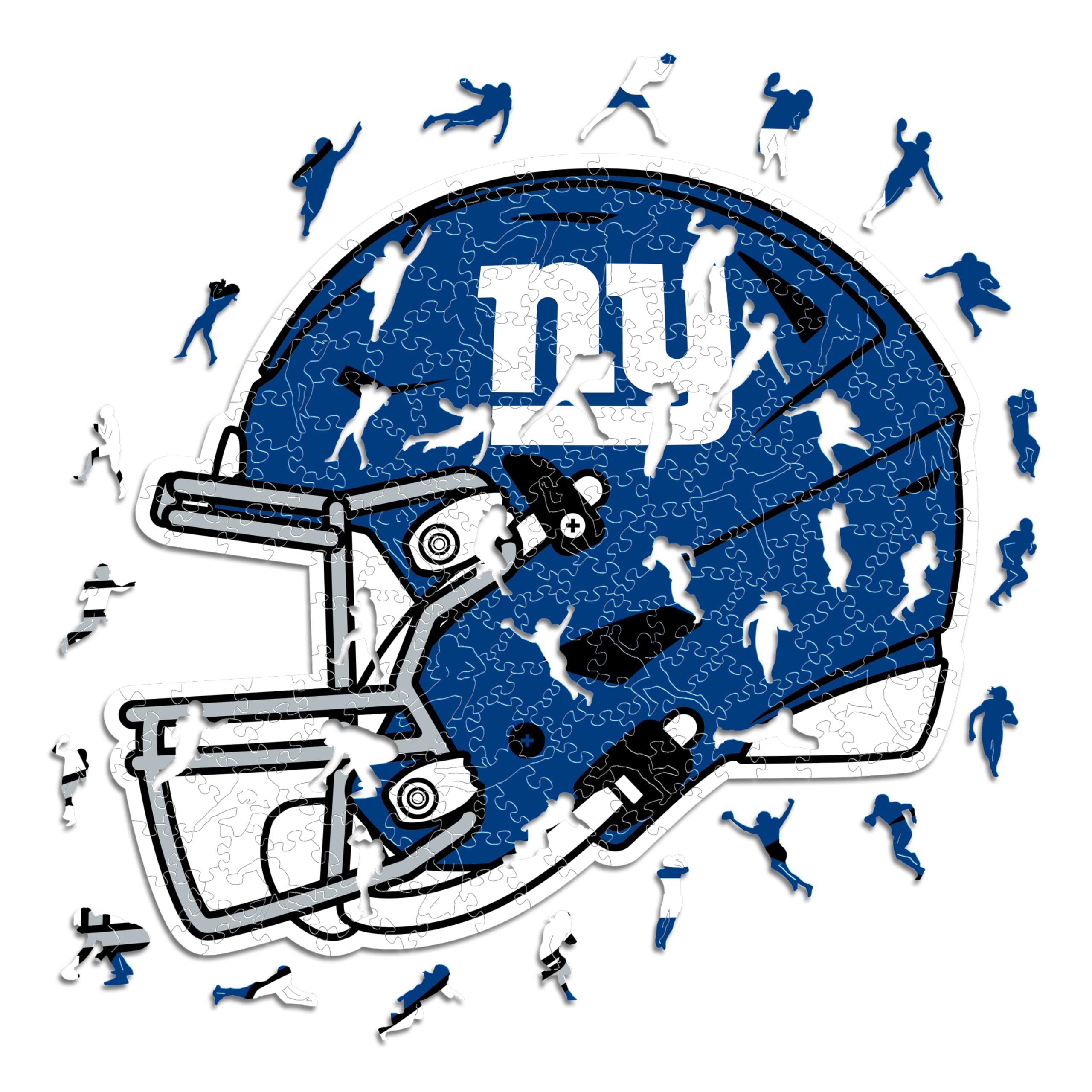 Iconic Puzzles - New York Giants Helmet, Wooden Puzzle officially licensed NFL, 100% sustainable, Gift for Adults and Children, size M, 270 Pcs — image 1