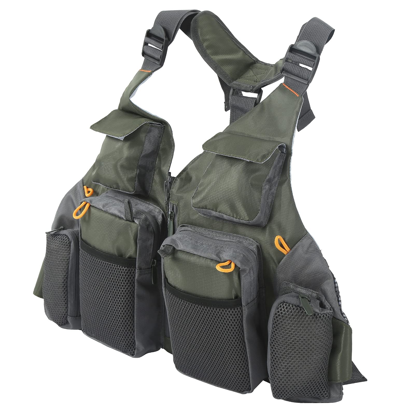 Multi Pocket Waistcoat, Practical to Use Good Comfort High Reliability Fishing Vest Light Weight for Family for Motorboats for Sailing-image-48