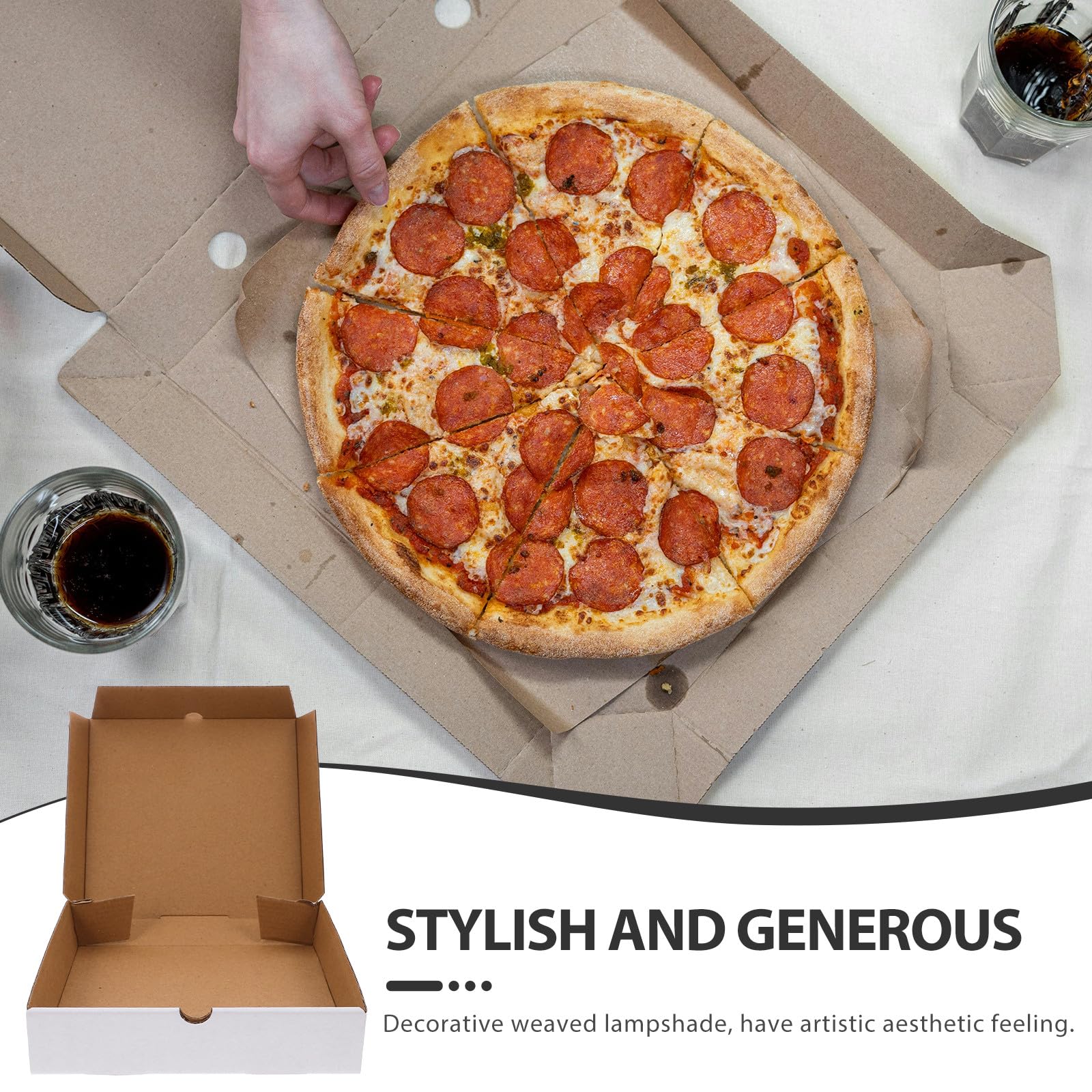30 Scatole Pizza in Cartone Ondulato Bianco 6 Pollici Coperchio, Scatole per Conservazione Alimenti e Asporto, Riutilizzabili e Resistenti per Pizzerie e Servizio