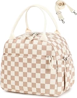 Bluboon Lunch Bag for Women Cute Corduroy Lunch Tote Bags with Shoulder Strap Reusable Insulated Lunch Box Large Capacity Reusable Insulated Cooler for Work Picnic or Travel (13L)