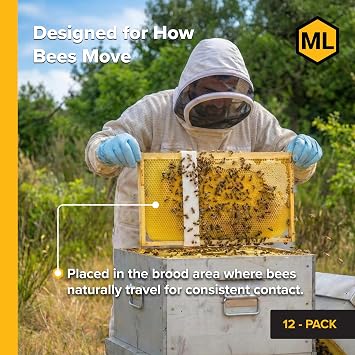 Mann Lake Apivar 2.0 Varroa Mite Treatment Strips, Varroa Control for Spring & Fall, Adaptable Strip Lengths for Multiple Hive Configurations, Long Lasting Colony Protection, 12 Strips