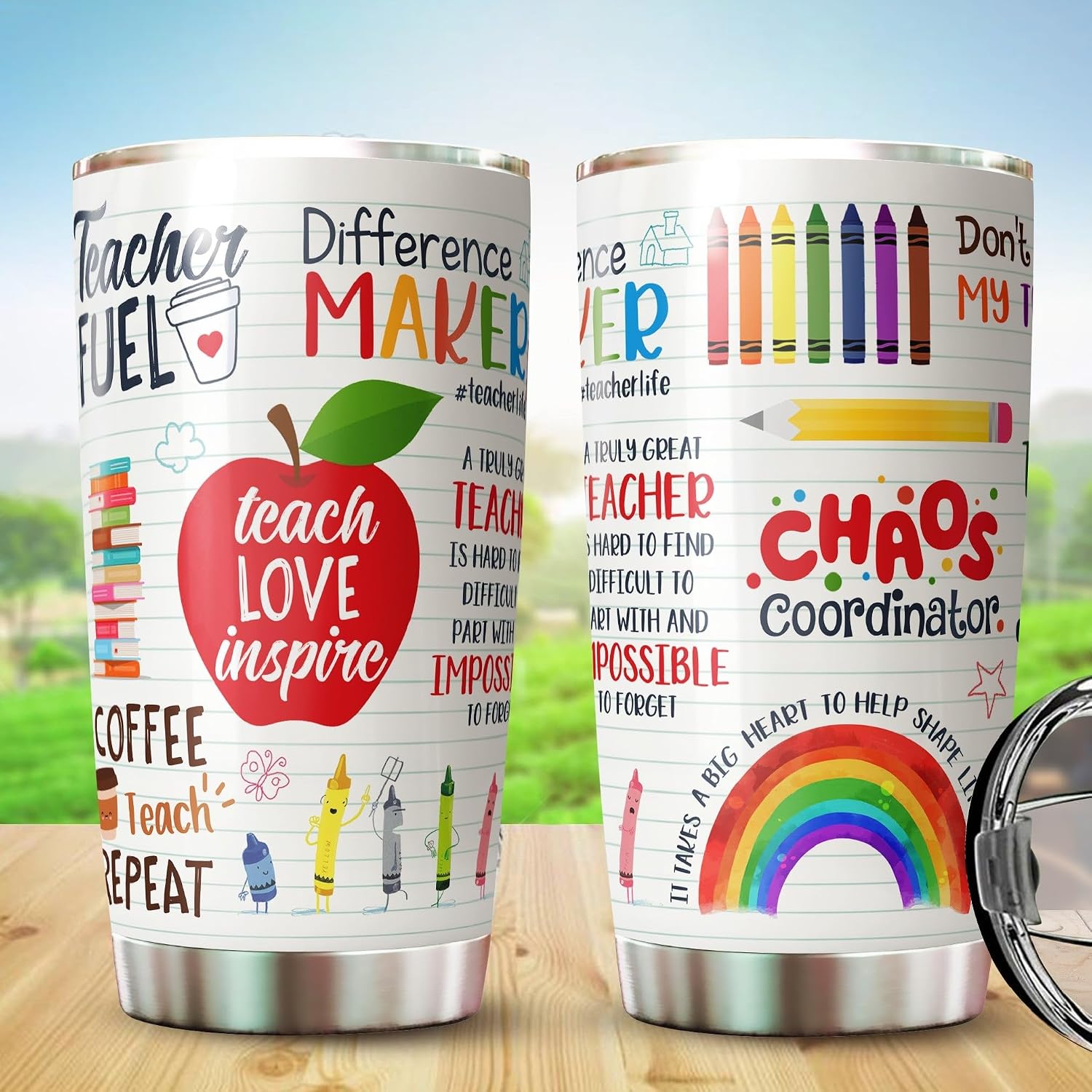Teacher Tumbler - Gifts for Teacher Appreciation - Teacher Cup - Teacher Mug - Teacher Appreciation Tumbler - Gifts for Teachers from Students on Teacher Day, Birthday, Valentine - Tumblerr 20 Oz