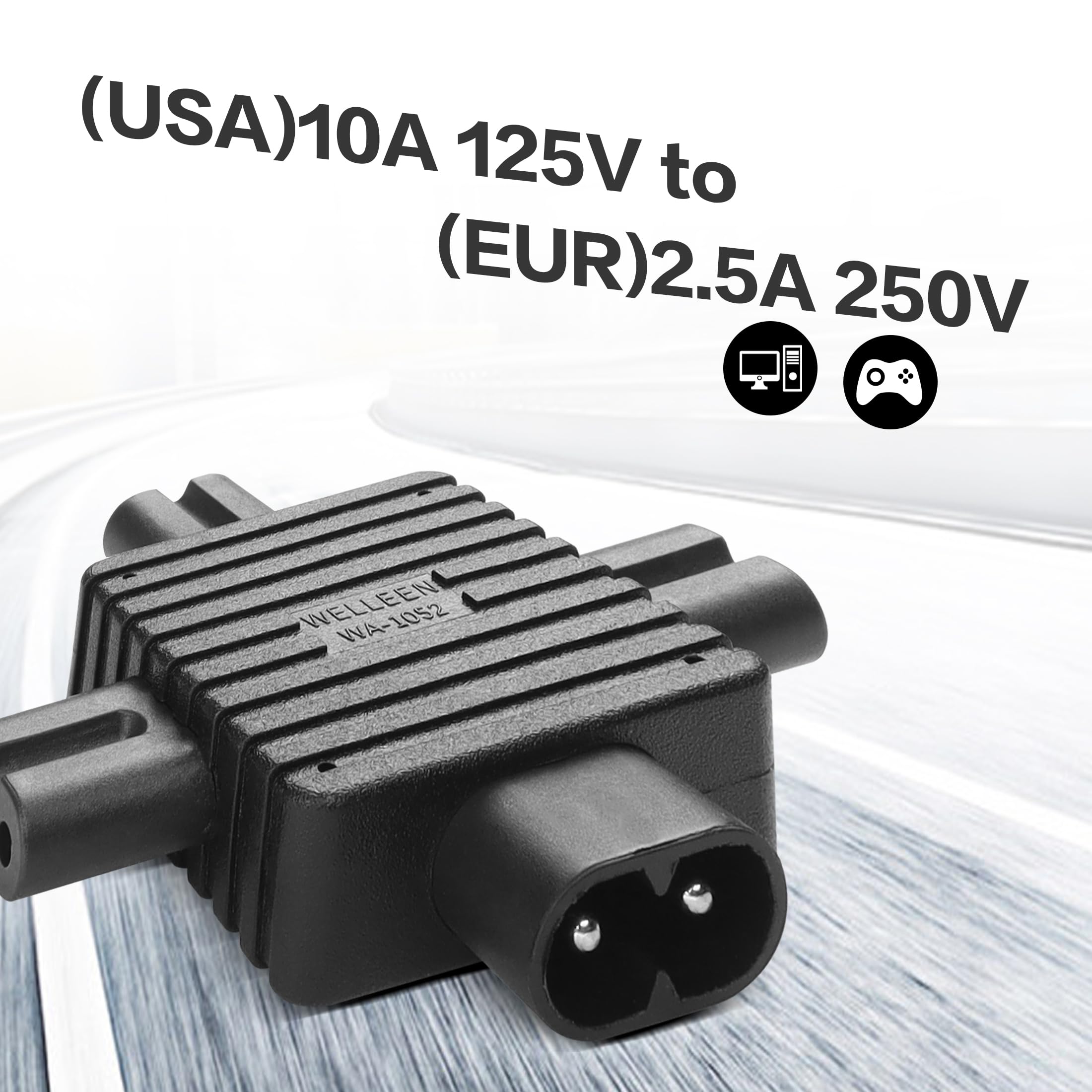 Amazon.com: IEC 320 C8 1 to 3 C7 Splitter Power Adapter YACSEJAO