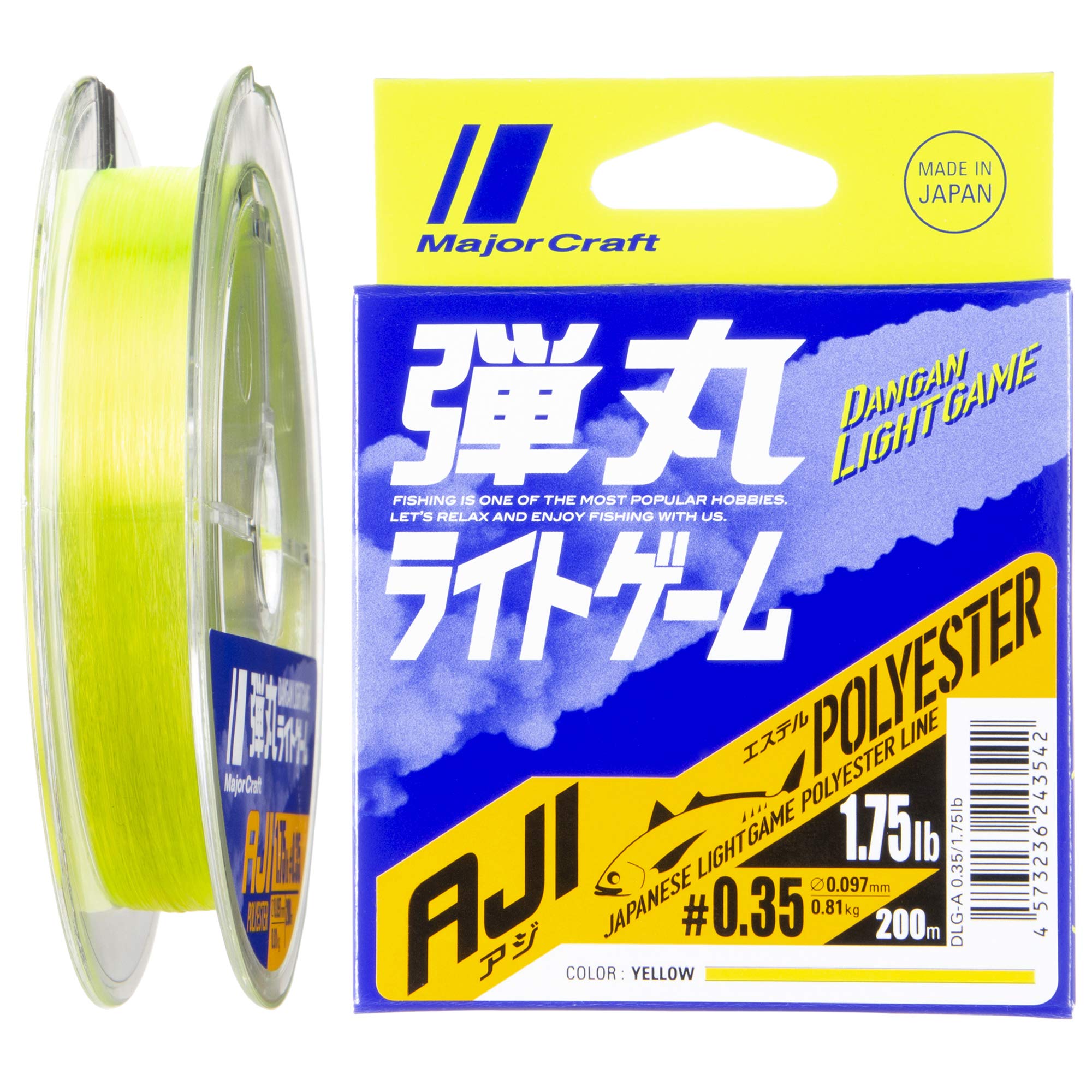 Major Craft Dangan Light Game Polyester Misina DLG-A-0.35/0.097mm/1.75lb/0.81kg/200mt Sarı