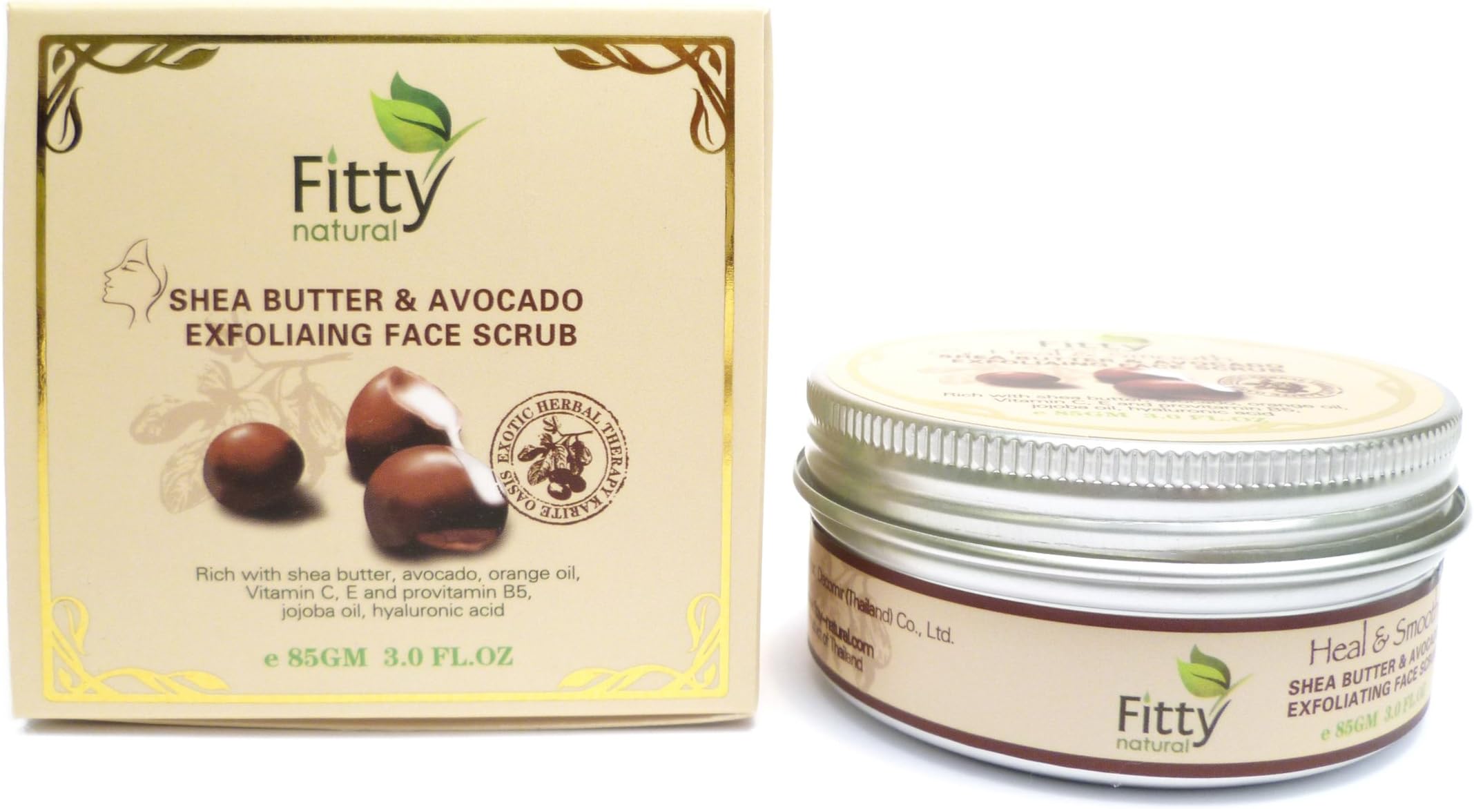 Heal & Smooth Shea Butter and Avocado Exfoliating Face Scrub (Buy 2, Get 1 Free Natural Handmade Soap) (E 85 Gm 3.0 Fl.oz.) Worldwide