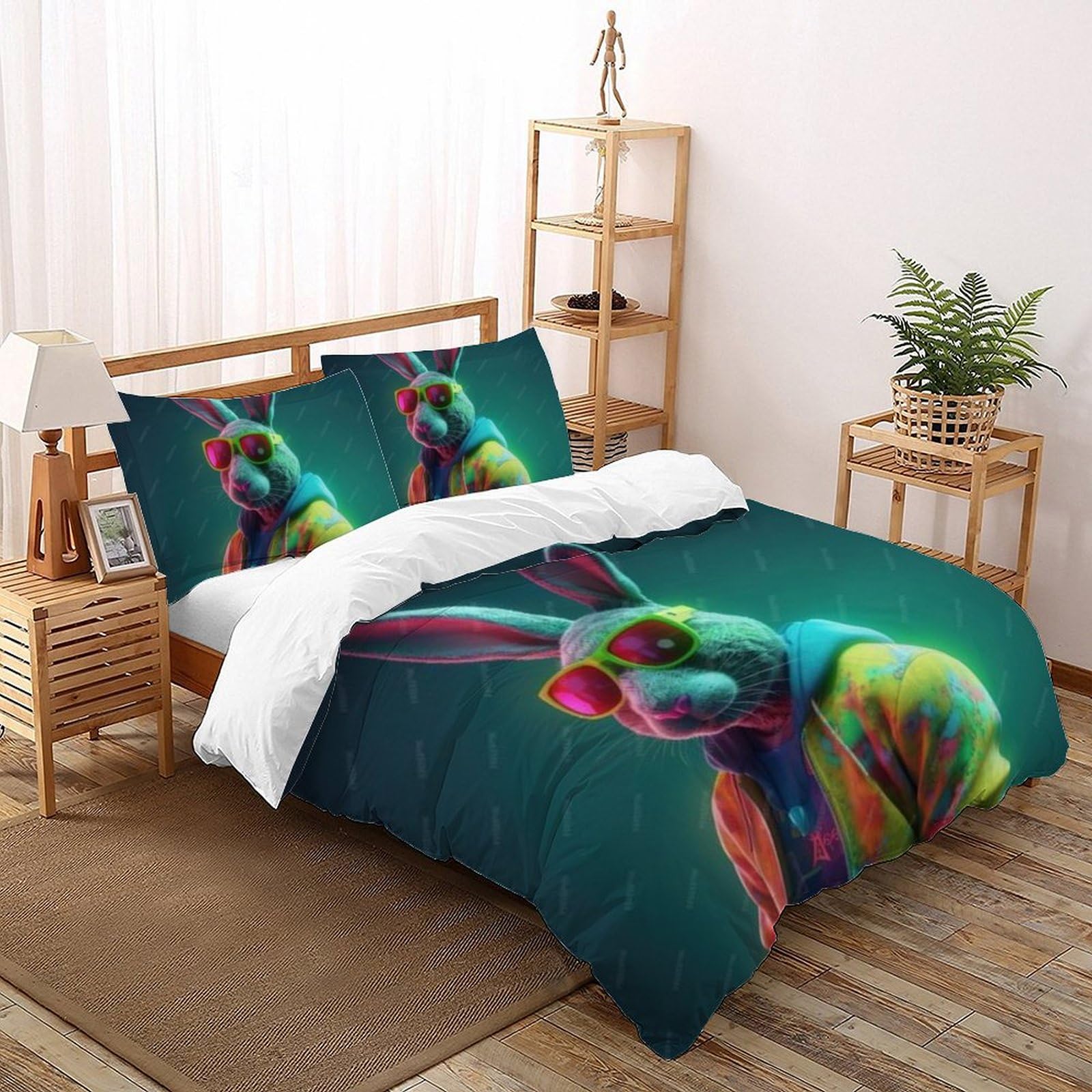 Housse de couette Animaux Land imprimé 3D pour lit fille