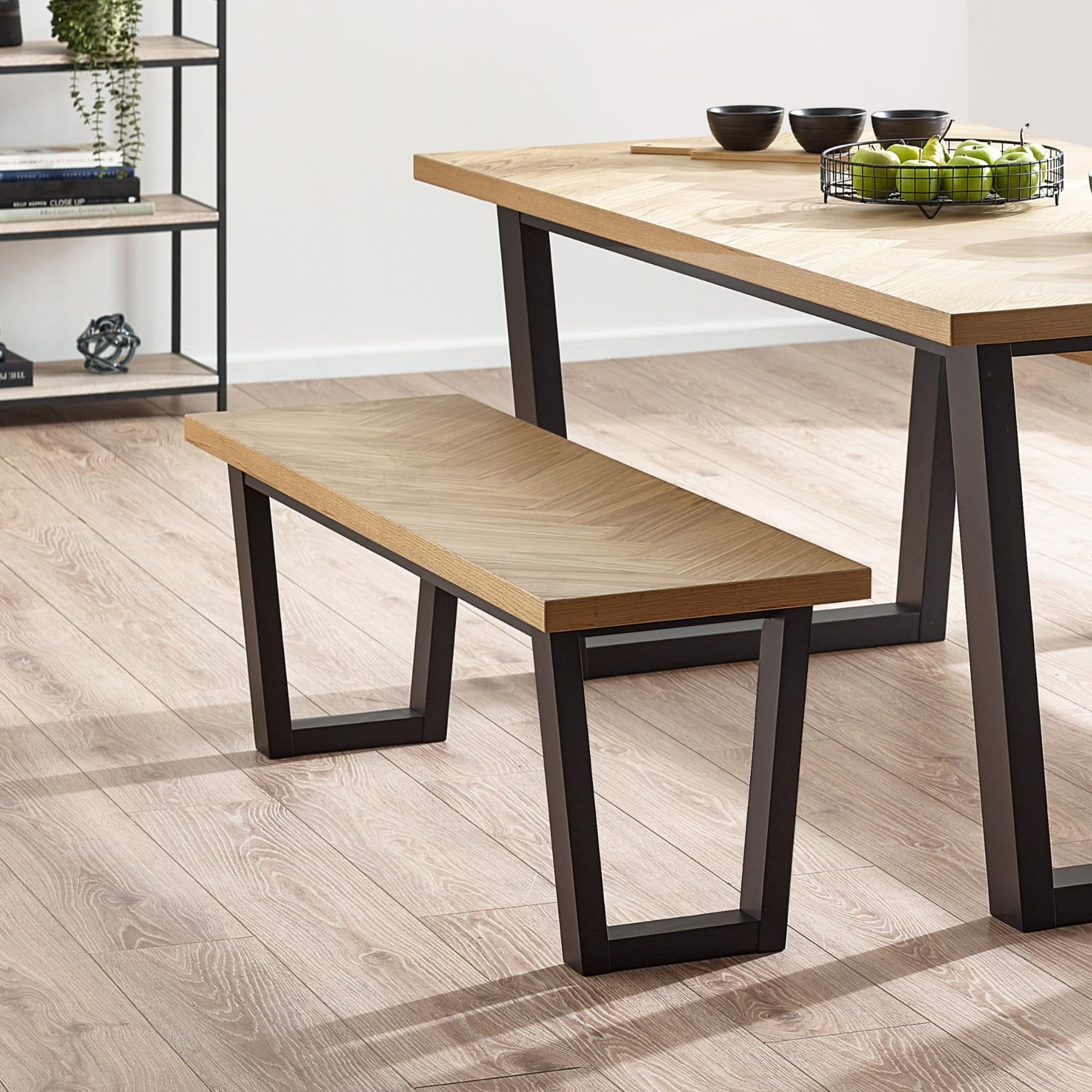 Julian Bowen Hilton 114cm Oak Dining Bench