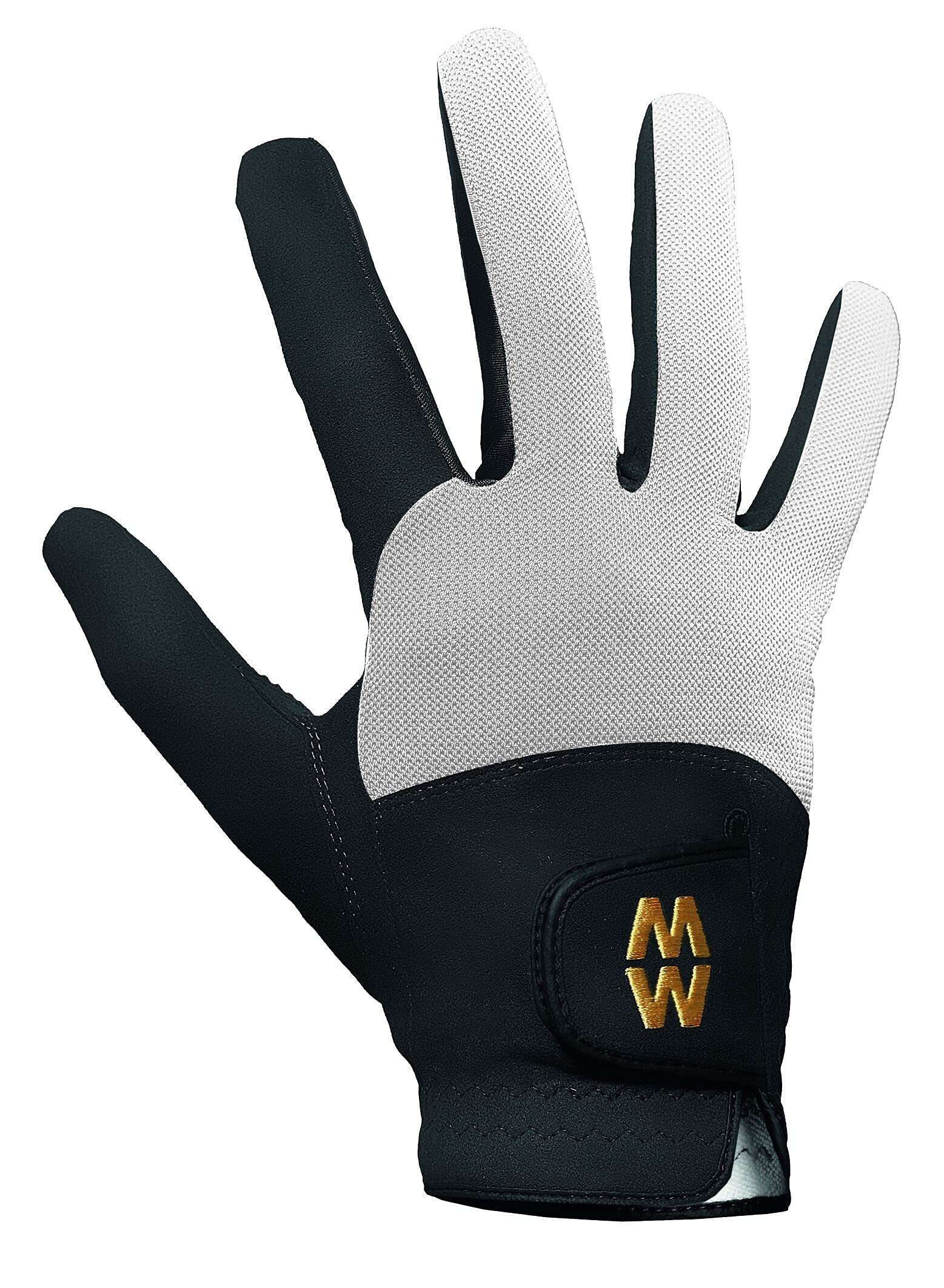 MacWet Mens & Ladies 1 Pair Short Mesh Sports Gloves - Black/White 12