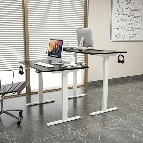 Miniatura 14 de Tangkula Escritorio eléctrico de pie con motor doble, estación de trabajo de 48 x 30 pulgadas de altura ajustable para computadora con controlador