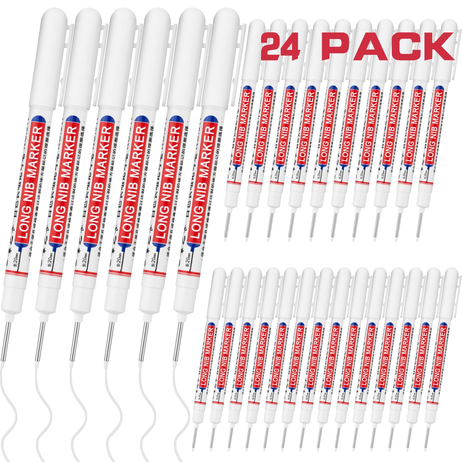 12 PCS Long Head Deep Hole Marker Pens,20mm Long Nib Marker,Longs Nose Markers,Waterproof Construction Markers Marking Tool,Permanent Markers Carpenter Ink marker Pens,Metal marking Pen — Amazon image 14
