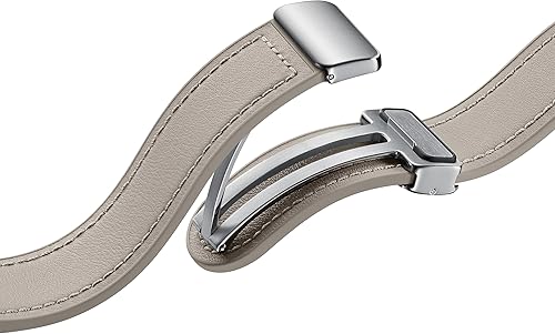 Miniatura 5 de SAMSUNG Galaxy Watch 6, 5, 4 Series Hybrid Eco Leather Band, ancho, cierre magnético con hebilla en D para hombres, mujeres, correa de repuesto para