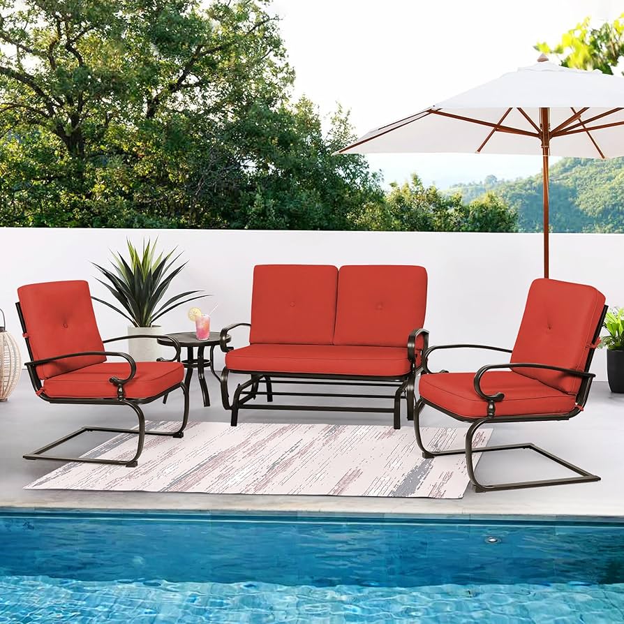 rod iron spring chairs