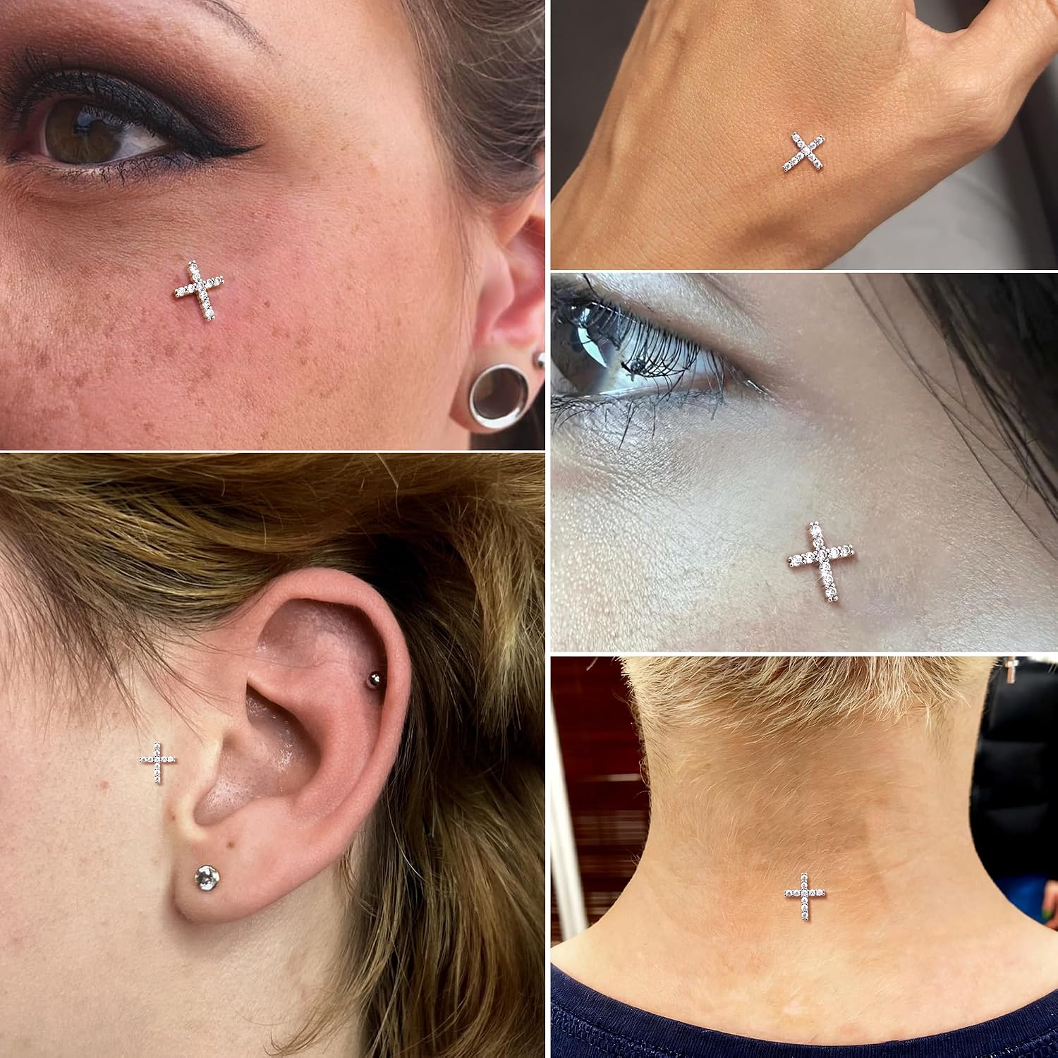 Stainless Steel Dermal Jewelry Piercing Kit Hypoallergenic 5A CZ Dermal Top image 3