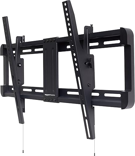 Tienda Basics Soporte de pared inclinable para TV con poste horizontal nivelación para televisores de 32 a 86 pulgadas, color negro