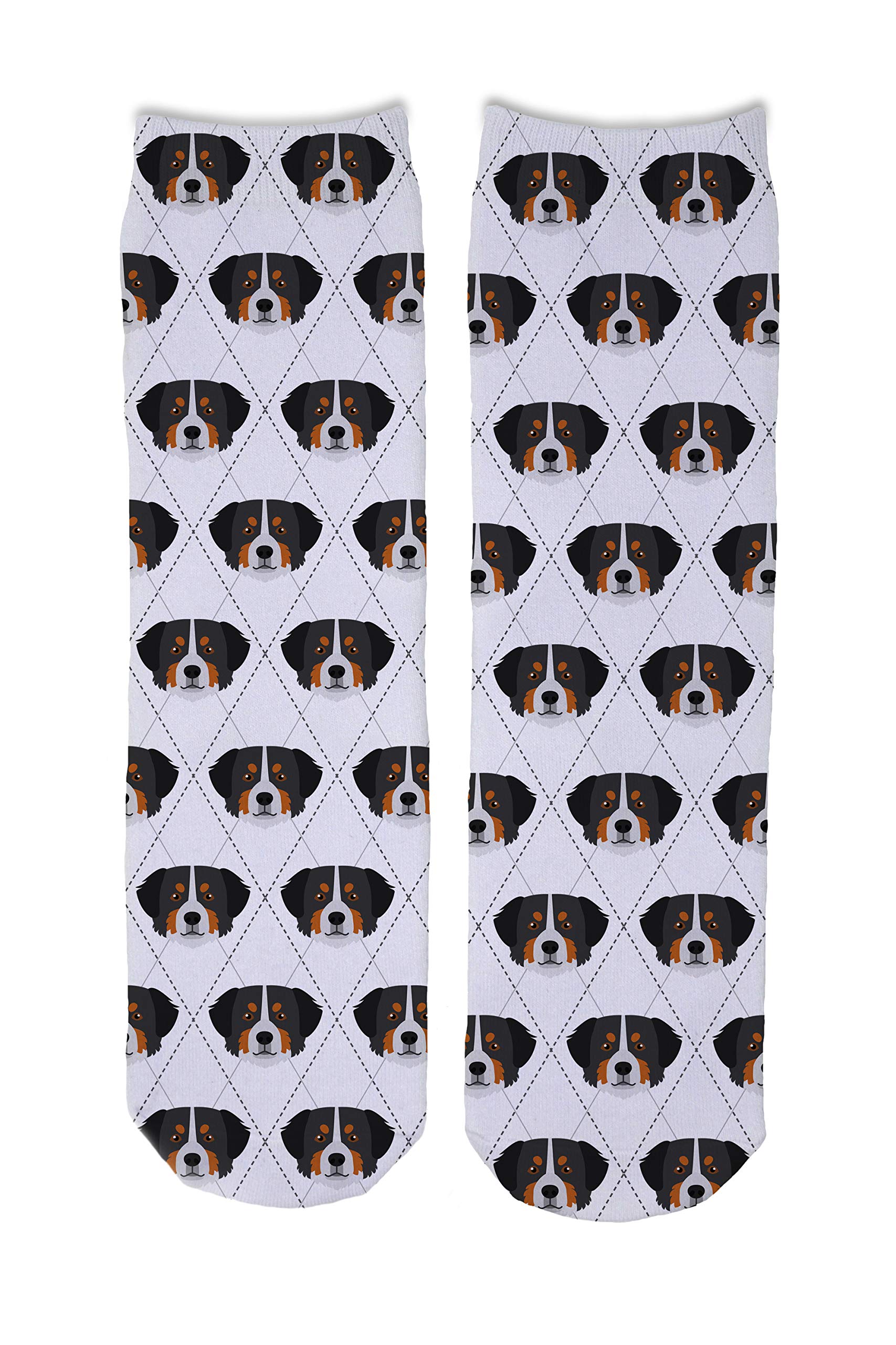 Mystic Sloth Dog Breed Design Argyle Pattern Crew Socks