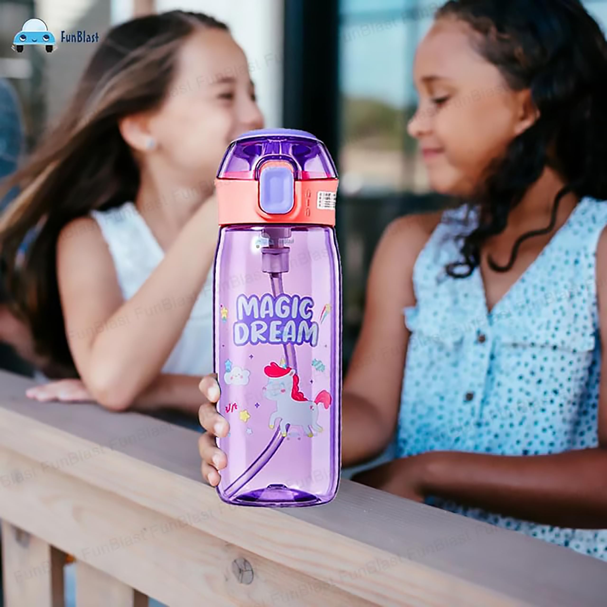FunBlast Cute Water Bottle with Sipper, Water Bottle for kids, Sipper Bottle for Kids - Anti-leak Cartoon Kids Water Bottle for Kid (630 ML) (Unicorn) - Image 7 thumbnail