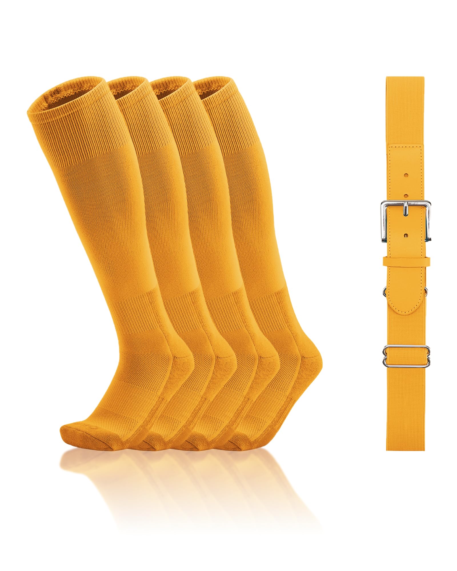 QBK Toddler Baseball Socks And Belt Youth Softball Tee Ball Combo Set for Boy Girl (2 Pairs of Socks & 1 Belt)