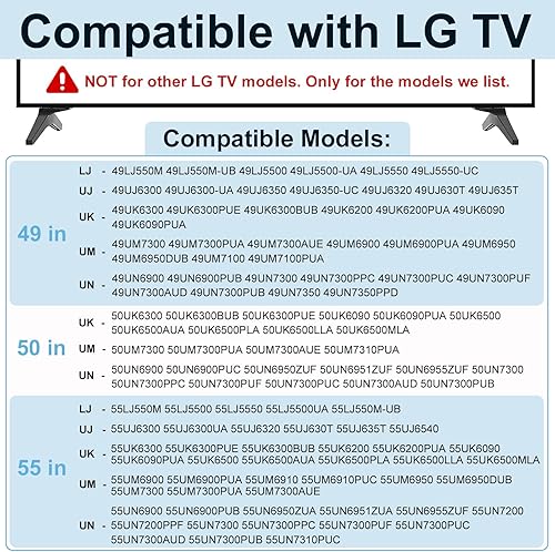 Miniatura 2 de Soporte de TV de 49 pulgadas, 50 pulgadas, 55 pulgadas, patas de TV LG para 55UJ6300, 55UJ6540, 55UK6200, 55UK6300, 55UK6500, 55LJ550M, 55UM7300,