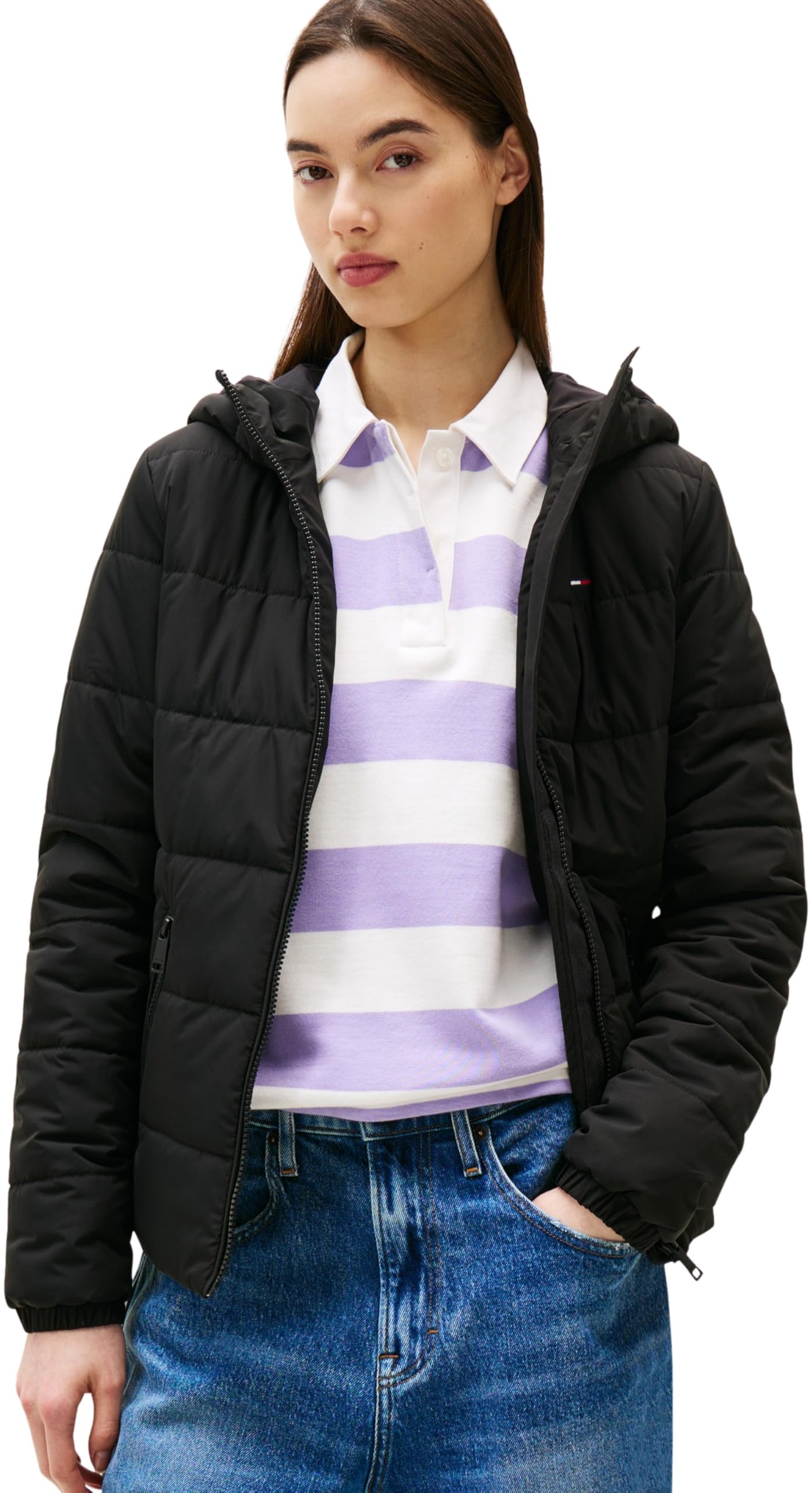 Tommy Jeans Damen Pufferjacke Hooded mit Reißverschluss