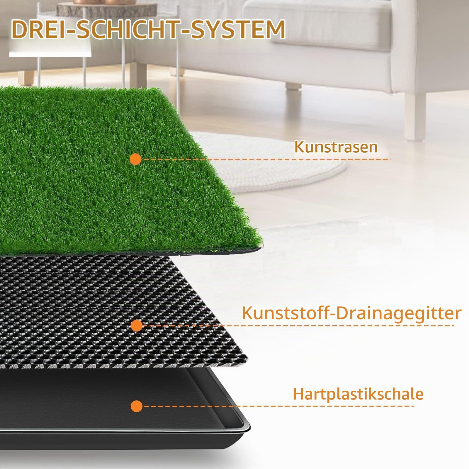 50 * 60CM Kunstrasen Hundetoilette Hundetoilette für Kleine Hunde Welpenklo Haustiertoilette Trainingsunterlage Wiederverwendbare Haustiertoilette für Haustiere für Kleine Tier WC