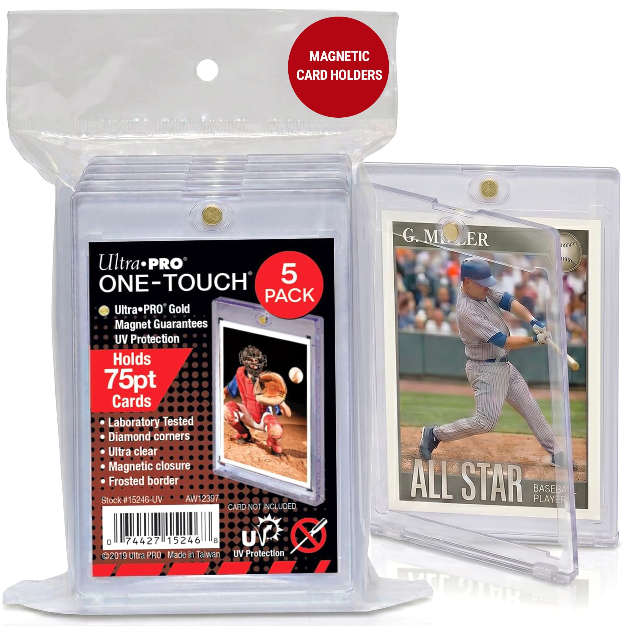 baseball ultra pro collectors トレーディングカード Amazon.com: Ultra Pro ONE-TOUCH 75PT Magnetic Card Holder – Hard