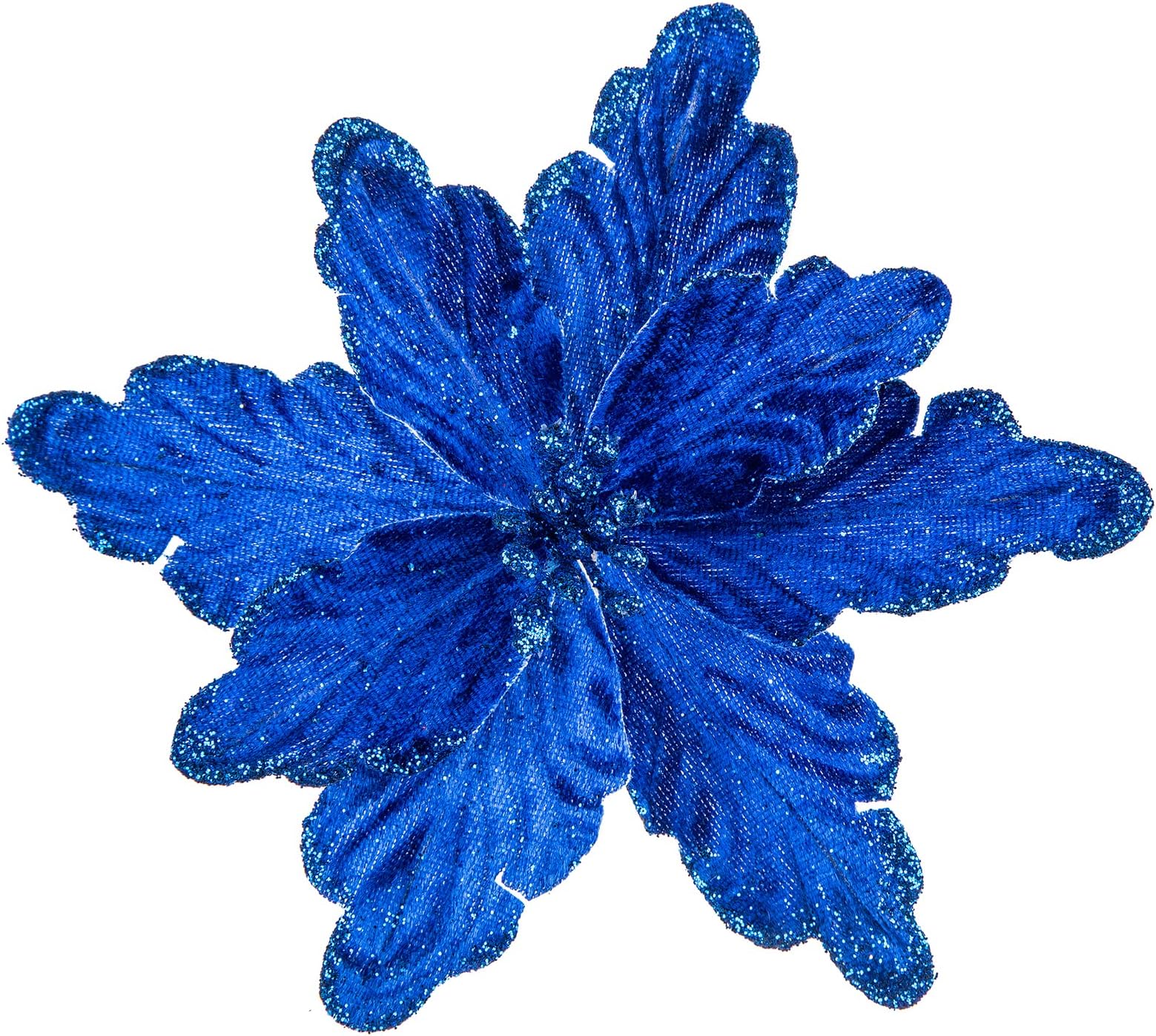 12 Pieces Magnolia Flower Ornaments Christmas Glitter