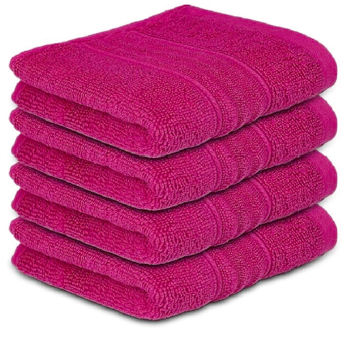 Opel tex 4 Pack Face Cloth Towels Set 30x30cm 100% Egyptian Cotton Soft Flannels Set Quick Absorbent Washcloth Spa Makeup Remover Golf Hand Wash Towels 500-GSM (Hot Pink)