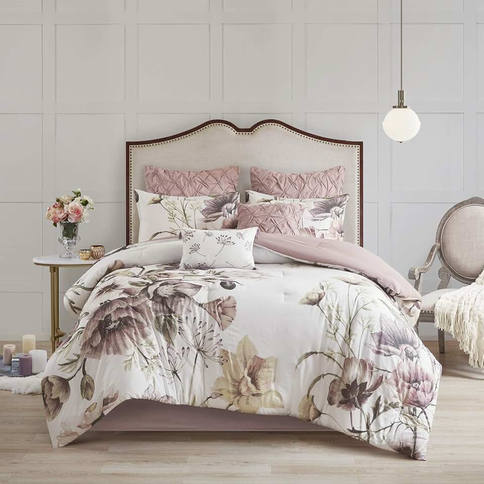 comforter set pink queen