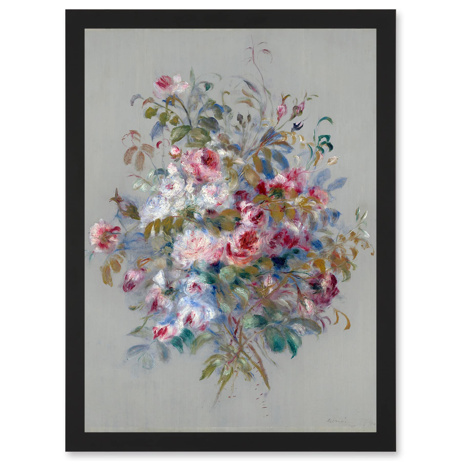 Artery8 Renoir Bouquet Of Roses 1879 Painting Artwork Framed Wall Art Print A4