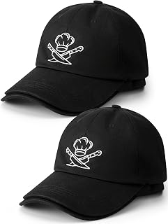 4 Pack Chef Caps for Men Adjustable Baseball Cap Black Funny Kitchen Hats Bulk Dad Hat Chef Accessories