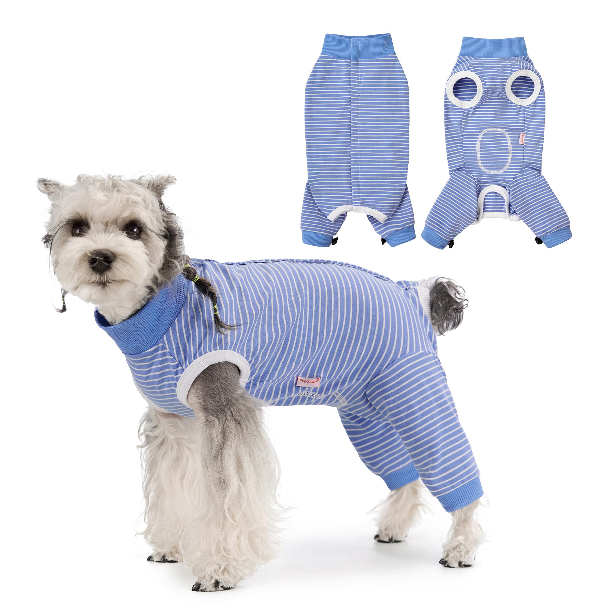 PawSailor Adjustable Dog Surgery Recovery Suit Hind Leg Drawstring, Blue M