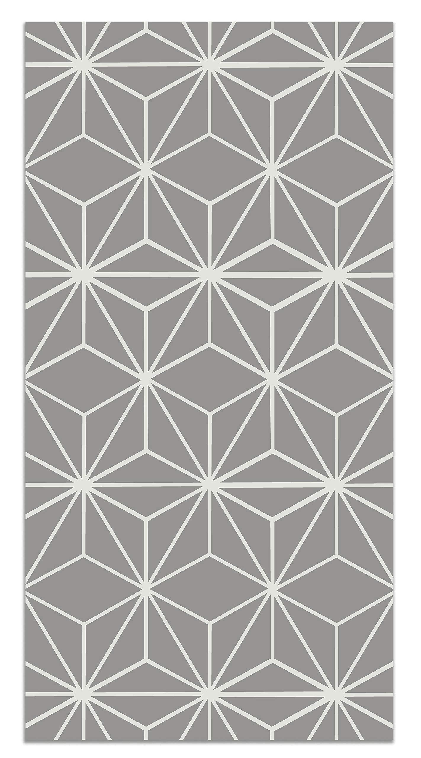 Panorama Alfombra Vinílica Cocina Salón - Varios Tamaños - (Líneas Estrellas Gris 60x110 cm)