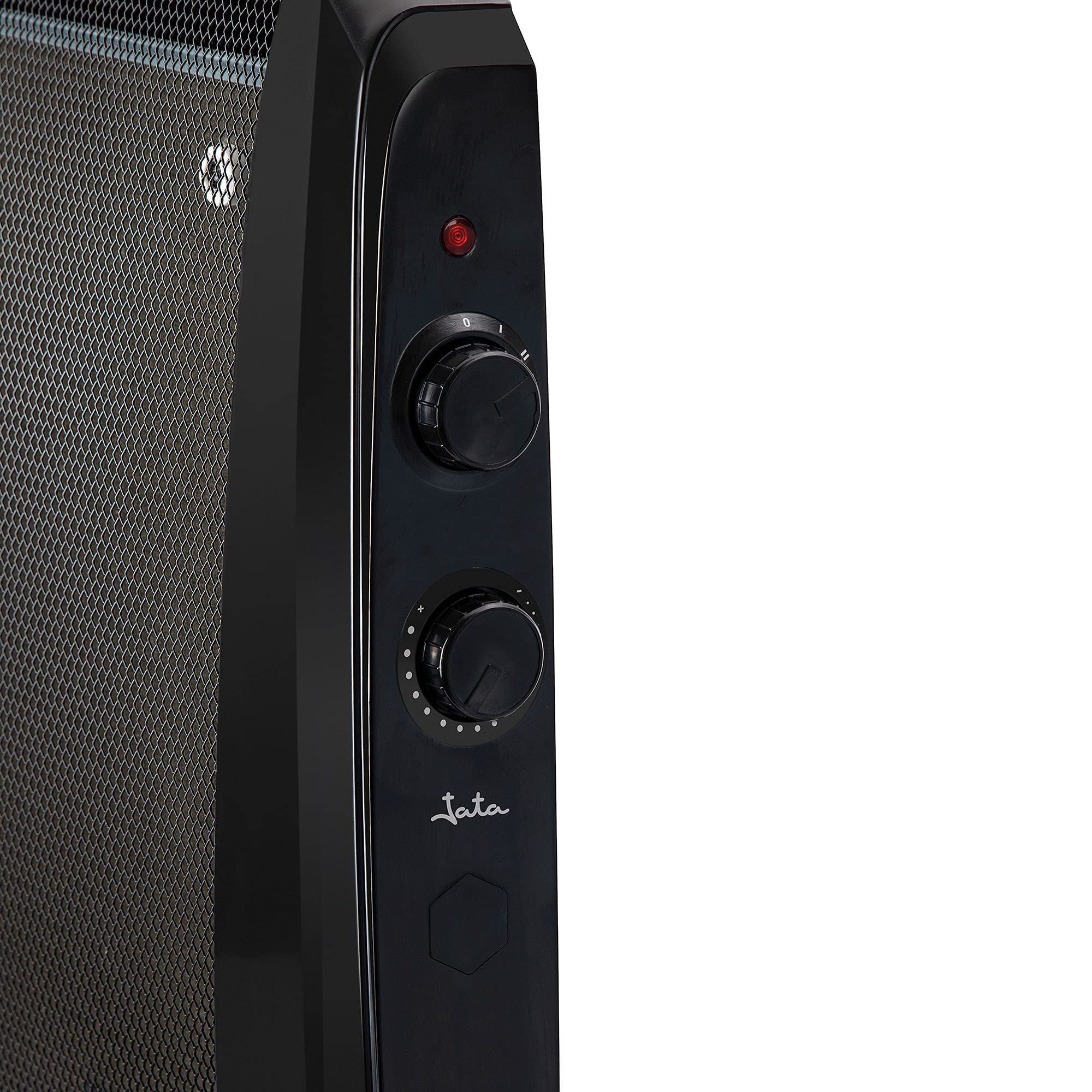 JATA JCRC2120 - Radiador de Mica con 2 Potencias de Calor (1000-2000 W) Termostato Regulable de Temperatura. Calienta en 1 minuto. Ahorro de Energía. Ruedas Giratorias. Antivuelco